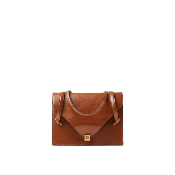 Severine Leather Shoulder Bag in Brown, 26 cm