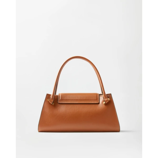 Versace Severine Leather Shoulder Bag in Brown, 35 cm, view 6 | Shoulder & Crossbody Bags