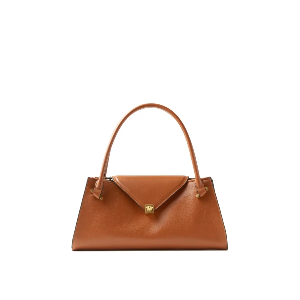Severine Leather Shoulder Bag in Brown, 35 cm