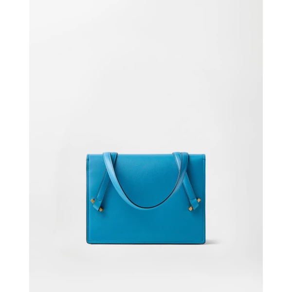 Versace Severine Leather Shoulder Bag in Light Blue, view 5 | Shoulder & Crossbody Bags