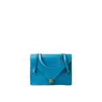 Versace Severine Leather Shoulder Bag in Light Blue | Shoulder & Crossbody Bags | Coveti