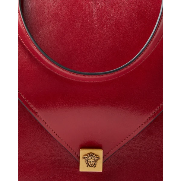 Versace Severine Leather Shoulder Bag in Red, view 4 | Shoulder & Crossbody Bags