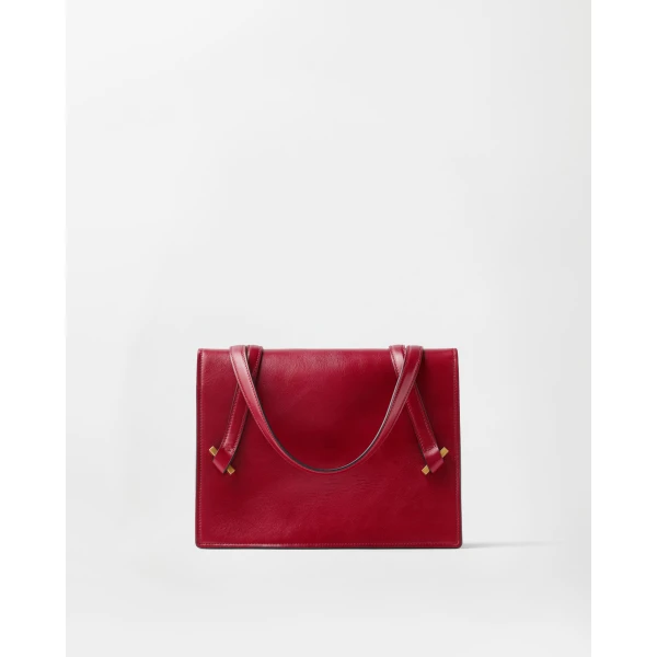 Versace Severine Leather Shoulder Bag in Red, view 5 | Shoulder & Crossbody Bags