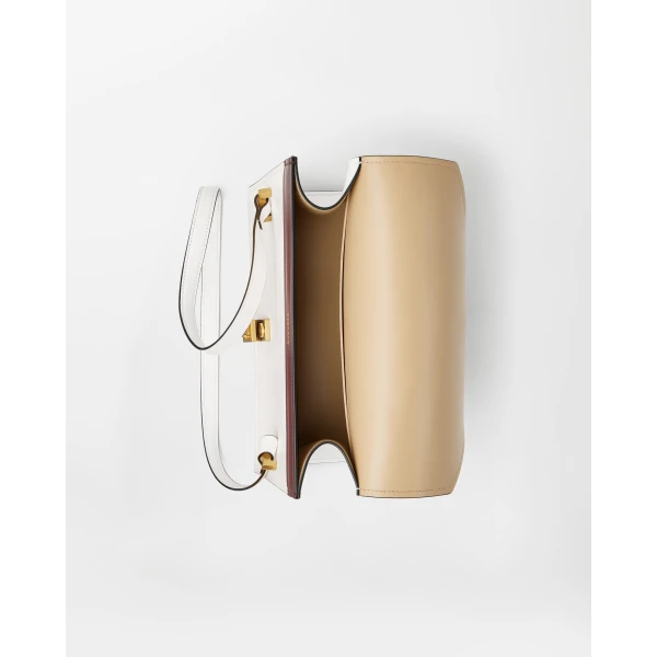 Versace Severine Leather Shoulder Bag in White, view 4 | Shoulder & Crossbody Bags