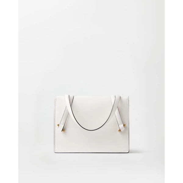 Versace Severine Leather Shoulder Bag in White, view 5 | Shoulder & Crossbody Bags