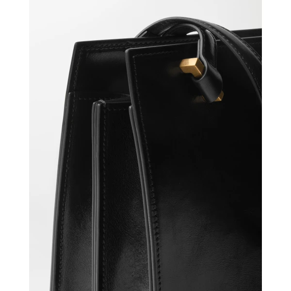 Versace Severine Leather Tote in Black, view 2 | Totes & Top-Handle Bags