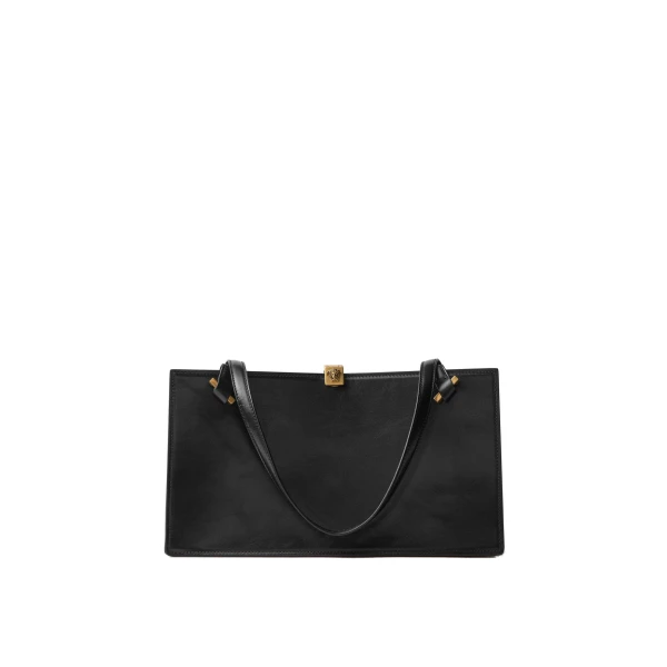 Severine Leather Tote in Black