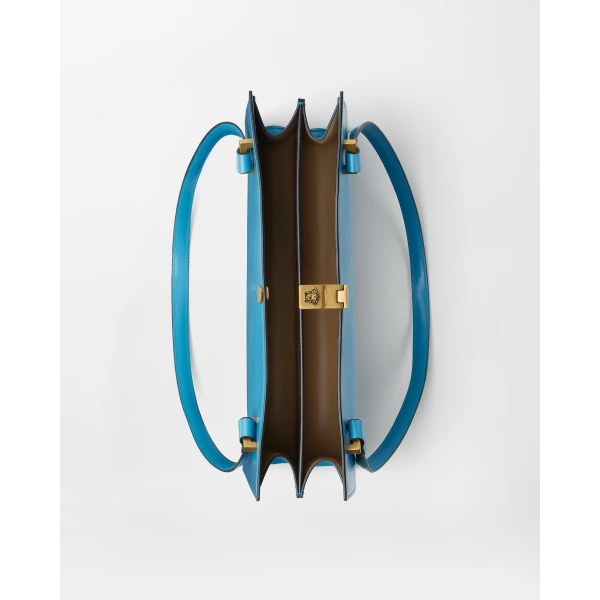 Versace Severine Leather Tote in Light Blue, view 4 | Totes & Top-Handle Bags