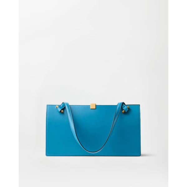 Versace Severine Leather Tote in Light Blue, view 5 | Totes & Top-Handle Bags