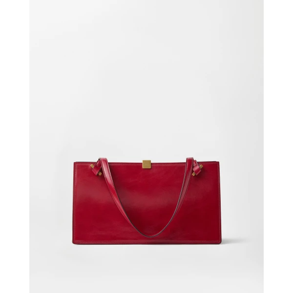 Versace Severine Leather Tote in Red, view 5 | Totes & Top-Handle Bags