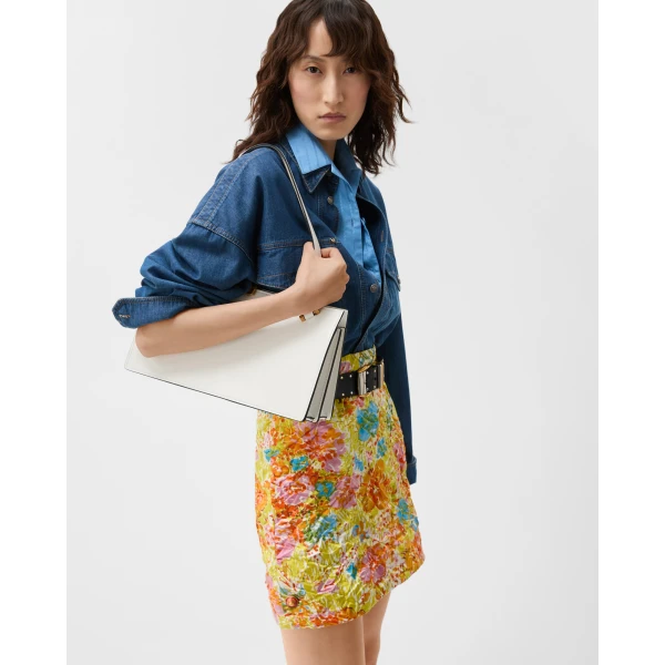Versace Severine Leather Tote in White, view 2 | Totes & Top-Handle Bags