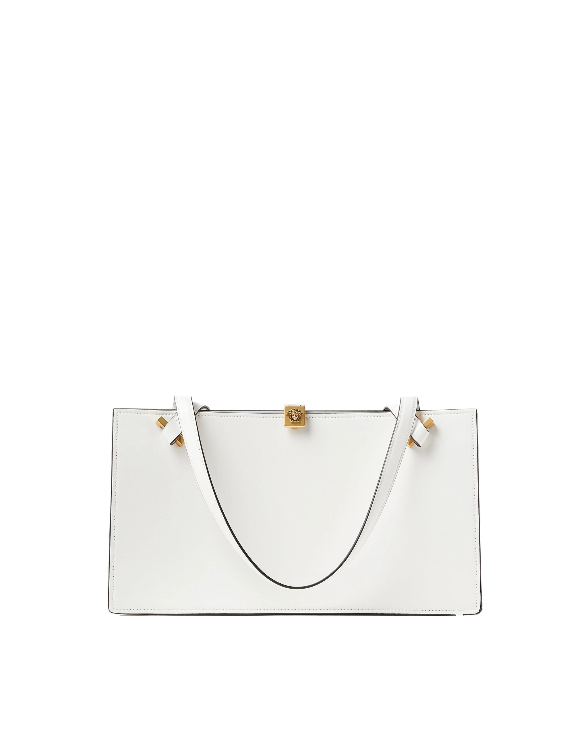 Versace Severine Leather Tote in White Versace Severine Leather Tote in White | Totes & Top-Handle Bags | Coveti