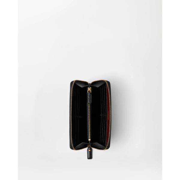 Versace Severine Leather Wallet in Black, view 2 | Wallets & Purses