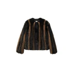 Versace Shearling Jacket in Black and Brown | Shearling Jackets | Coveti