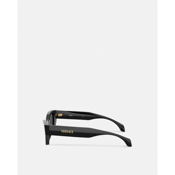 Versace Signature Cat-Eye Sunglasses in Black, view 3 | Sunglasses