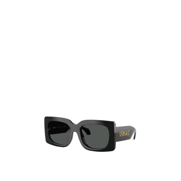 Versace Signature Squared Sunglasses in Black and Gold | Sunglasses | Coveti