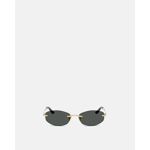 Versace Signature Sunglasses in Black and Gold Metal, view 2 | Sunglasses