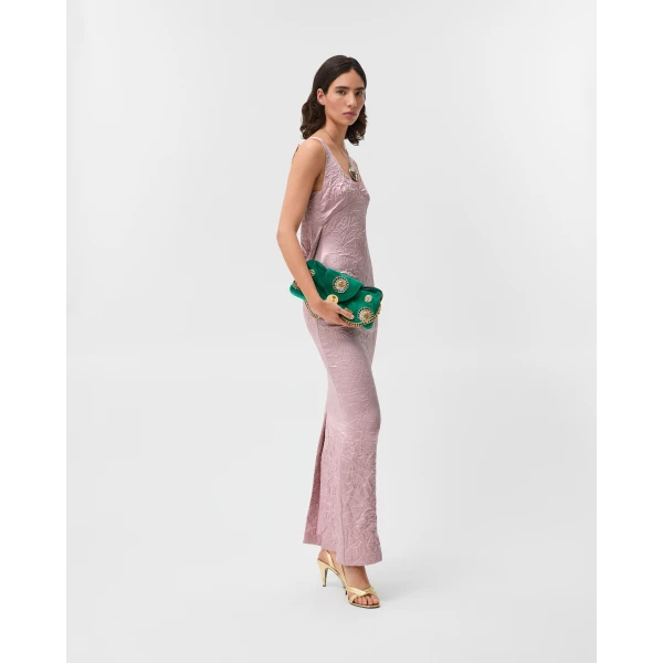 Versace Silk Cady Satin Gown in Pink, view 2 | Evening Gowns