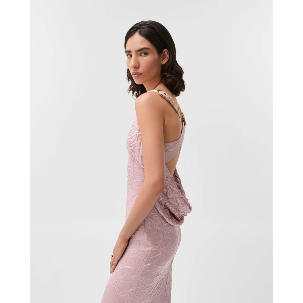 Versace Silk Cady Satin Gown in Pink, view 4 | Evening Gowns