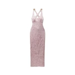 Versace Silk Cady Satin Gown in Pink | Evening Gowns | Coveti