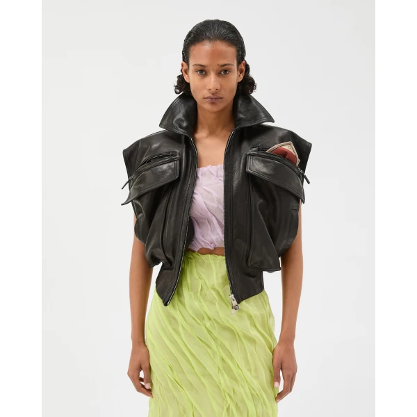 Versace Silk-Chiffon Draped Top in Lilac, view 6 | Tops