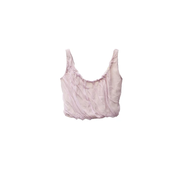 Versace Silk-Chiffon Draped Top in Lilac | Tops | Coveti