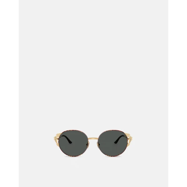 Versace Sophia Sunglasses in Black and Gold, view 2 | Sunglasses