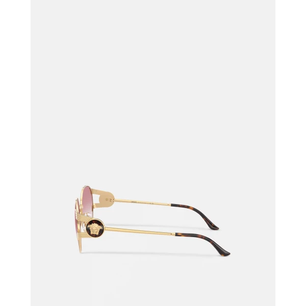 Versace Sophia Sunglasses in Gold and Pink, view 3 | Sunglasses