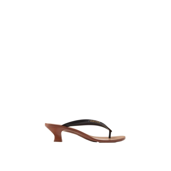 Sophie Rubber Thong Sandals 40 mm in Black