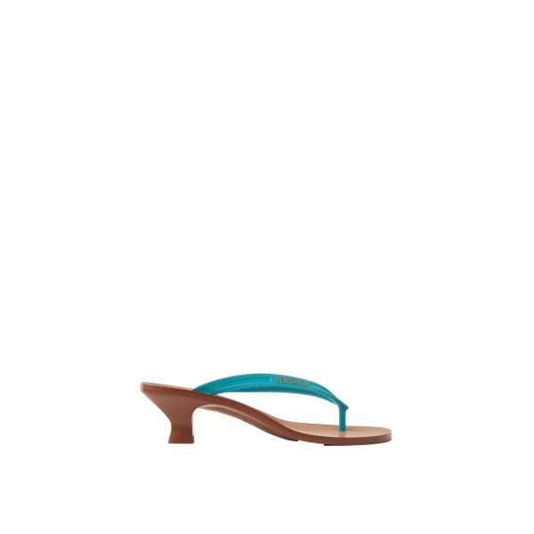 Sophie Rubber Thong Sandals 40 mm in Light Blue
