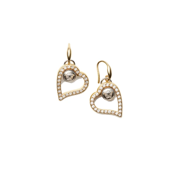 St. Valentine Crystal Earrings in Silver and Gold
