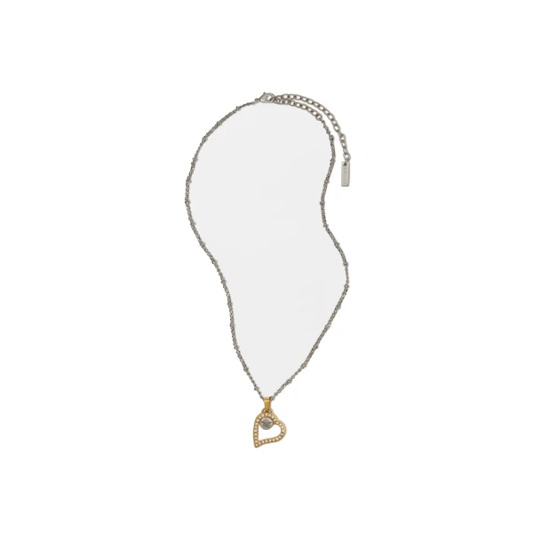 Versace St. Valentine Crystal Necklace in Silver and Gold | Necklace | Coveti