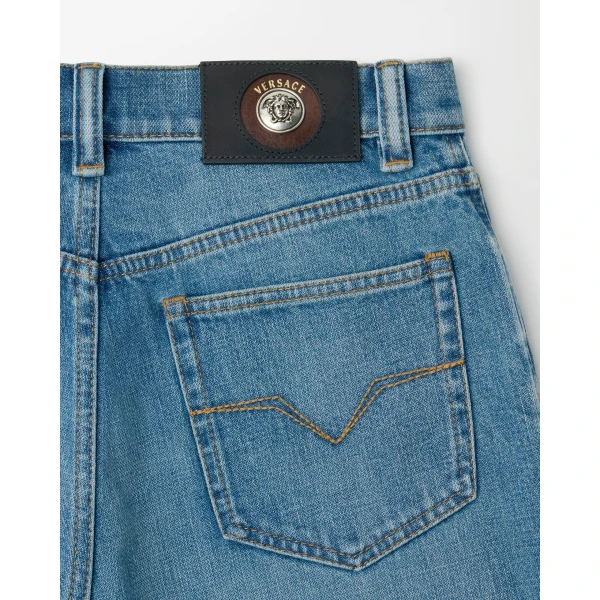 Versace Straight Jeans in Blue, view 4 | Denim