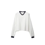 Versace Stretch Cotton-Jersey Long-Sleeved T-Shirt in White | T-shirts | Coveti