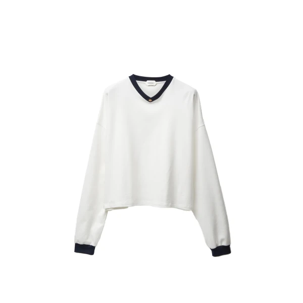 Versace Stretch Cotton-Jersey Long-Sleeved T-Shirt in White | T-shirts | Coveti