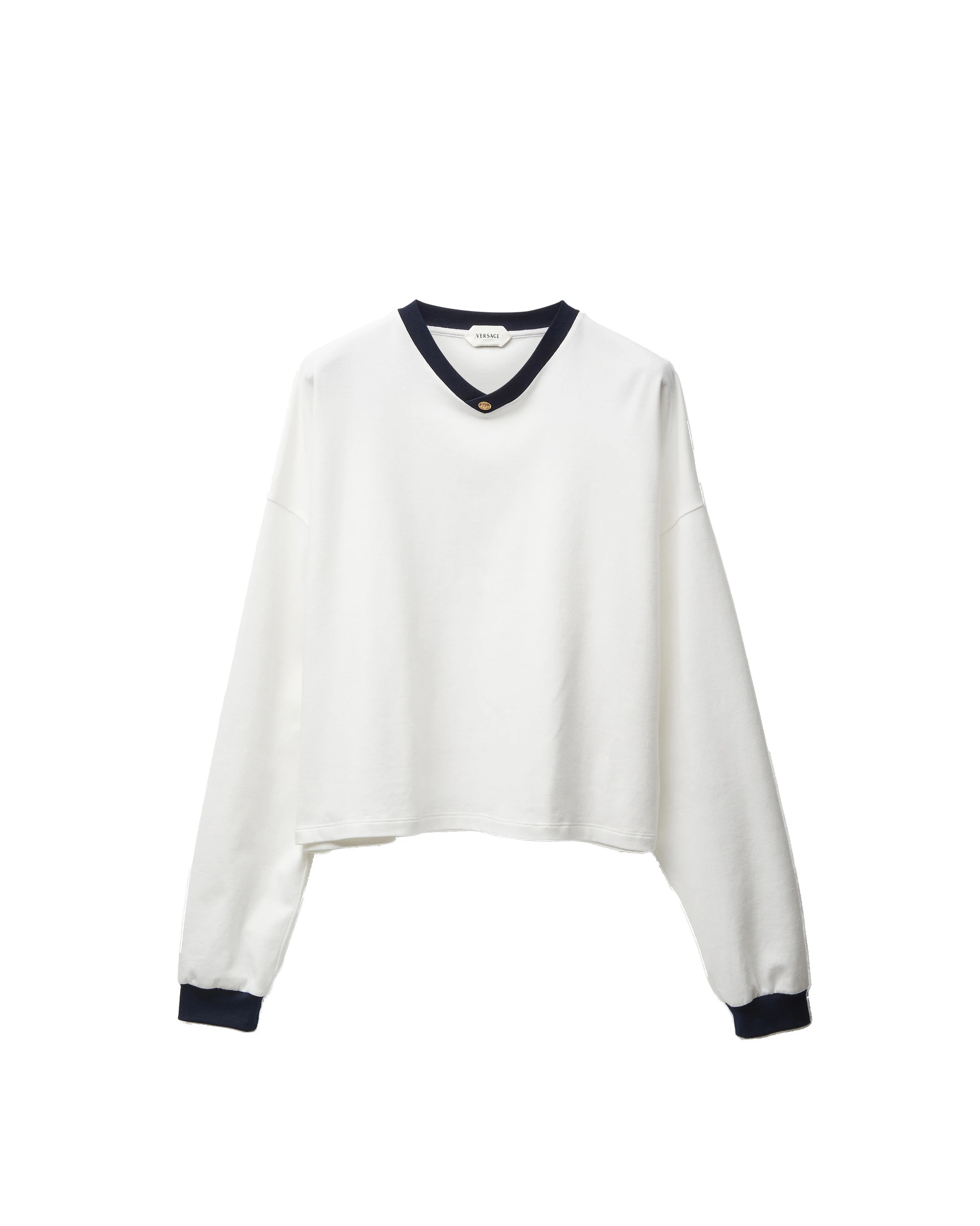 Versace Stretch Cotton-Jersey Long-Sleeved T-Shirt in White Versace Stretch Cotton-Jersey Long-Sleeved T-Shirt in White | T-shirts | Coveti