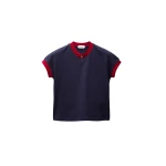 Versace Stretch Cotton-Jersey T-Shirt in Blue and Red | T-shirts | Coveti