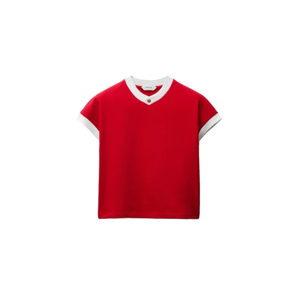 Stretch Cotton-Jersey T-Shirt in Red
