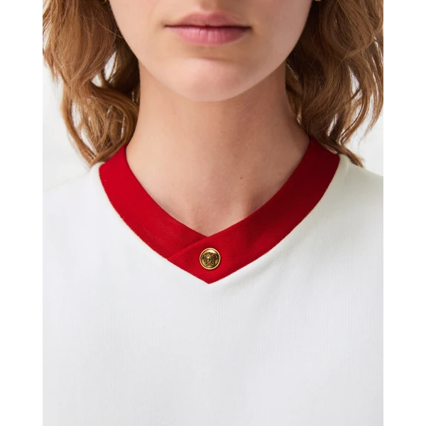 Versace Stretch Cotton-Jersey T-Shirt in White, Ref. 1A19526, view 4 | T-shirts