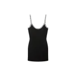 Versace Stretch Viscose Jacquard Mini Dress in Black | Mini Dresses | Coveti