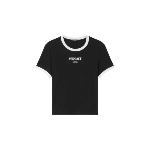 Versace Stretch Viscose-Jersey T-Shirt in Black, Ref. 1022656 | T-shirts | Coveti