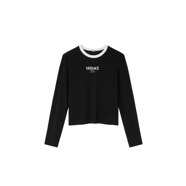 Stretch Viscose-Jersey T-Shirt in Black, Ref. 1022887