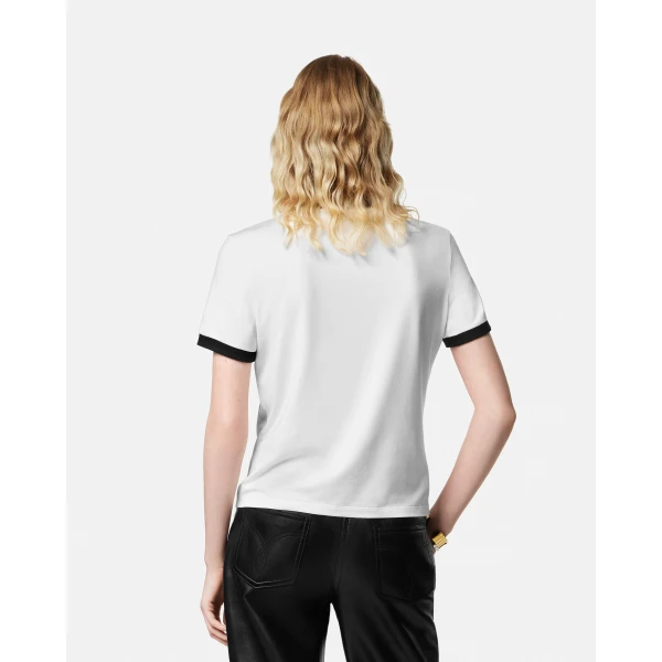 Versace Stretch Viscose-Jersey T-Shirt in Black and White, Ref. 1022656, view 3 | T-shirts
