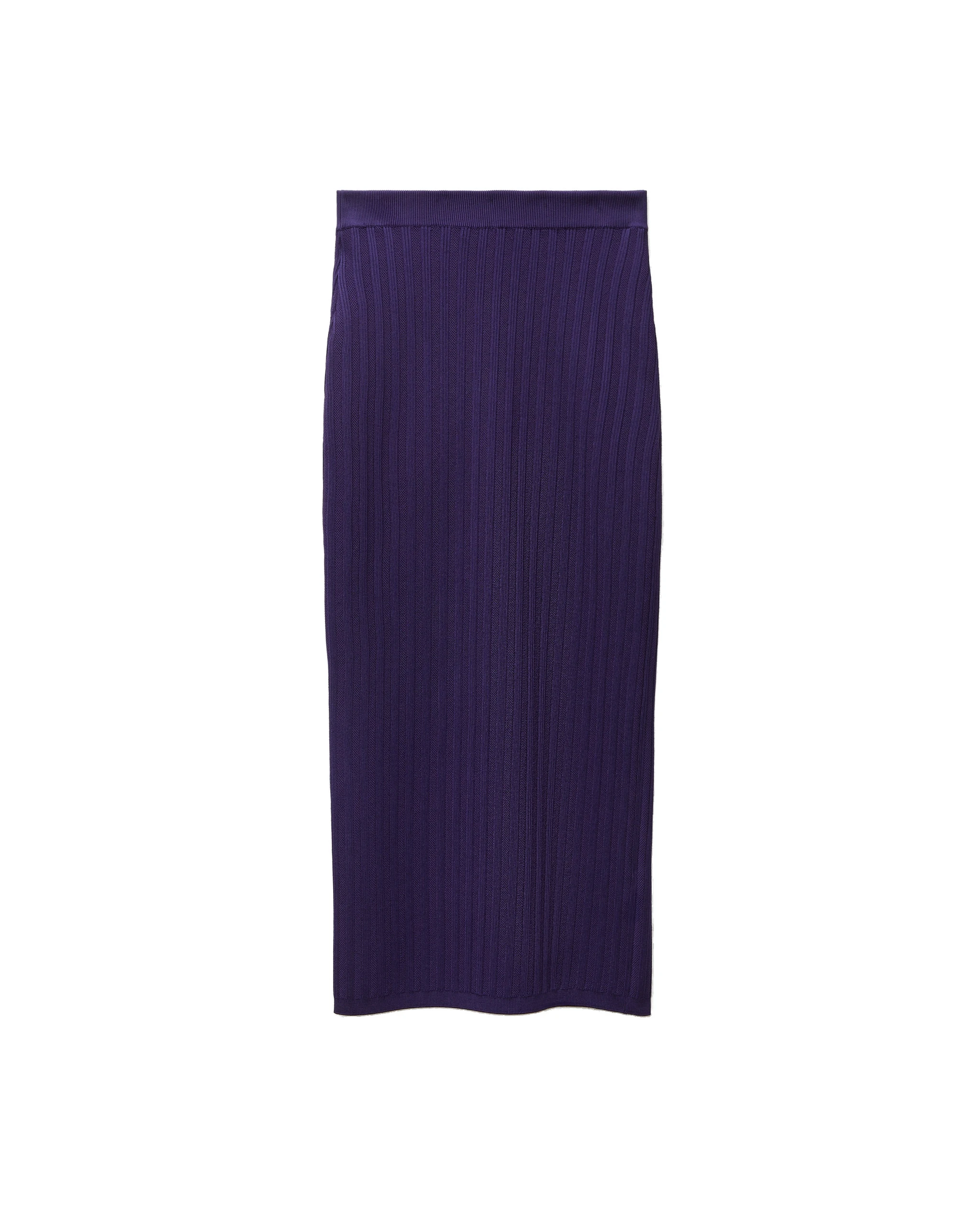 Versace Stretch Viscose Mesh Ribbed Knit Midi Skirt in Purple Versace Stretch Viscose Mesh Ribbed Knit Midi Skirt in Purple | Midi Skirts | Coveti