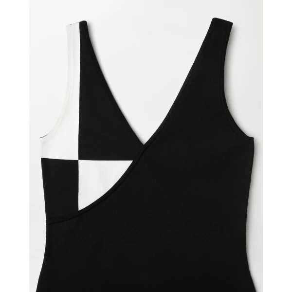 Versace Stretch Wool Knit Mini Dress in Black, view 2 | Mini Dresses