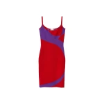 Versace Stretch Wool Knit Mini Dress in Purple and Red | Mini Dresses | Coveti