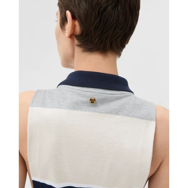 Versace Striped Cotton-Jersey Mini Dress in Multicolour, view 5 | Mini Dresses