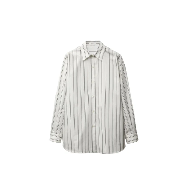 Versace Striped Cotton-Poplin Shirt in White | Shirts | Coveti