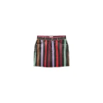 Versace Striped Denim Mini Skirt in Multicolour | Denim Skirts | Coveti