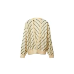 Versace Striped-Intarsia Wool Knit Cardigan in Yellow | Cardigan | Coveti